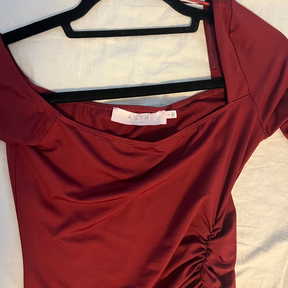 Astr Burgundy One Shoulder Dress from Revolve - Picture 5 of 5